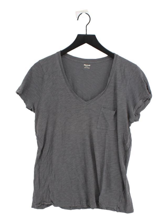 Madewell Women's T-Shirt L Grey 100% Cotton