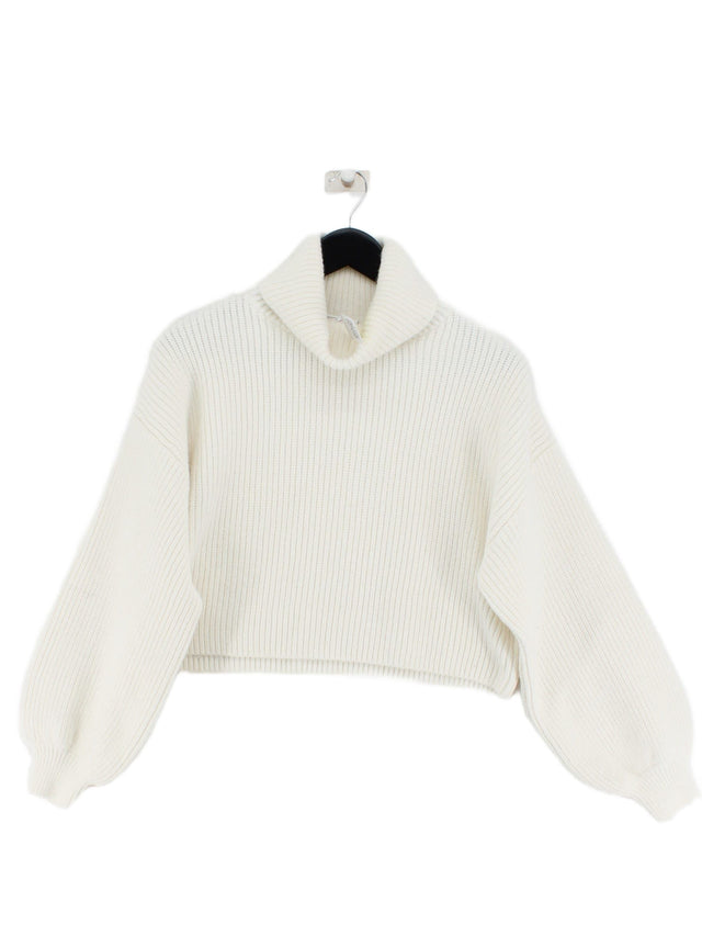 Monki Women's Jumper L White Polyester with Acrylic, Wool
