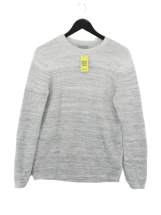 COS Men's Jumper M Grey 100% Cotton