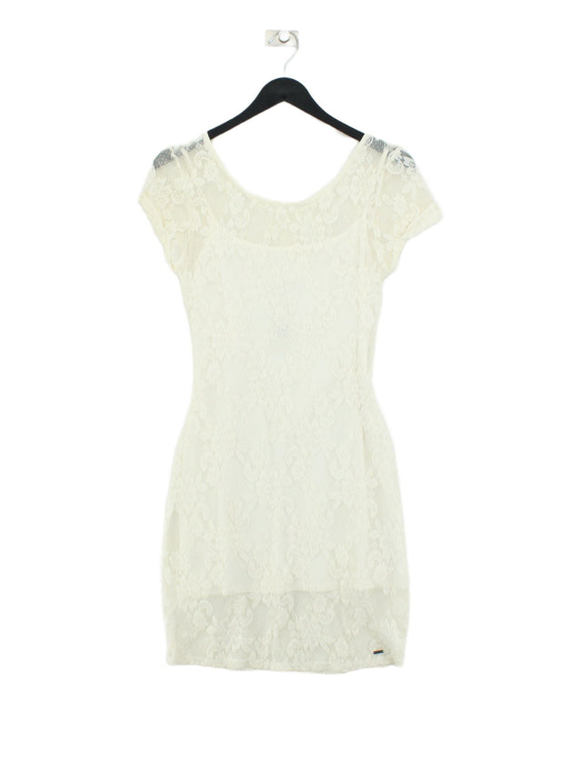 Hollister Women's Midi Dress M Cream Nylon with Cotton, Elastane