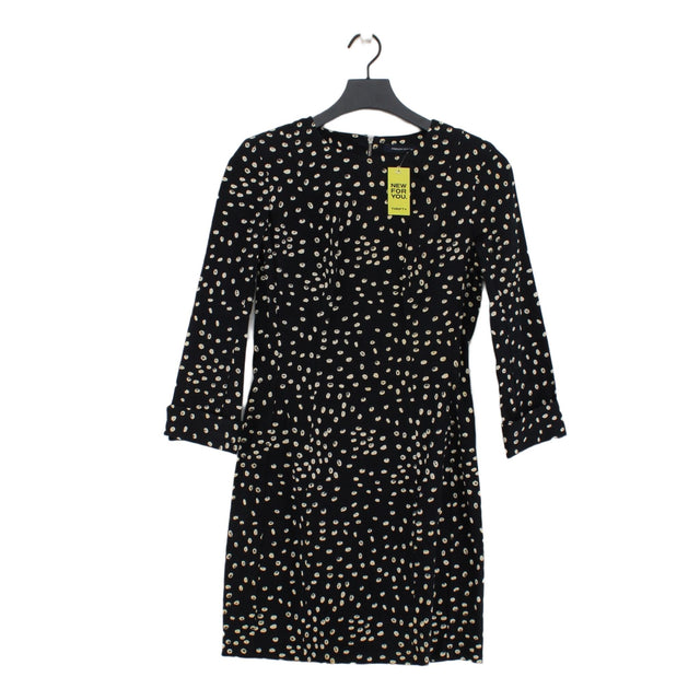 French Connection Women's Midi Dress UK 8 Black Cotton with Elastane