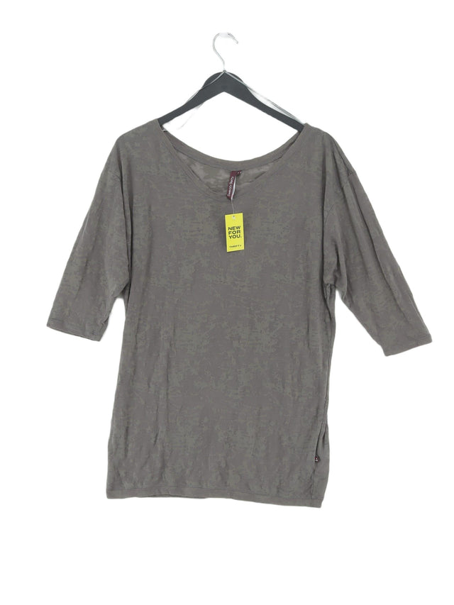 Sweaty Betty Women's T-Shirt L Grey Cotton with Polyester