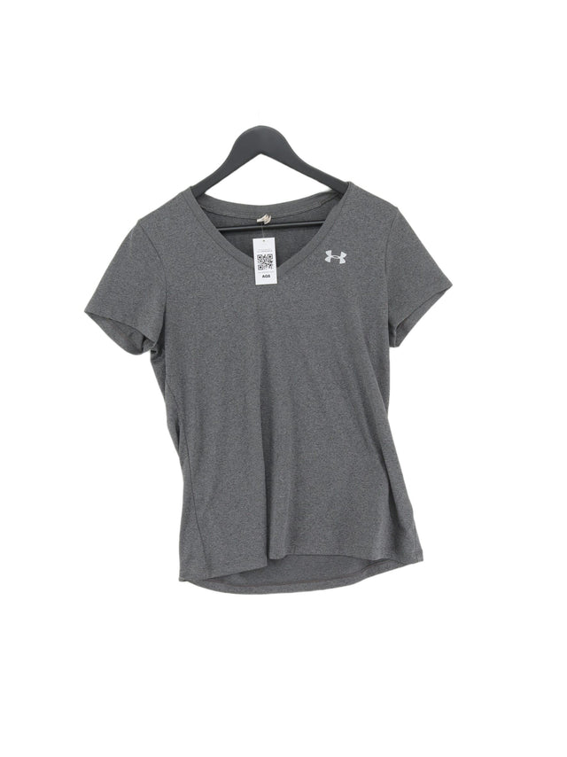 Under Armour Women's Polo UK 10 Grey 100% Polyester