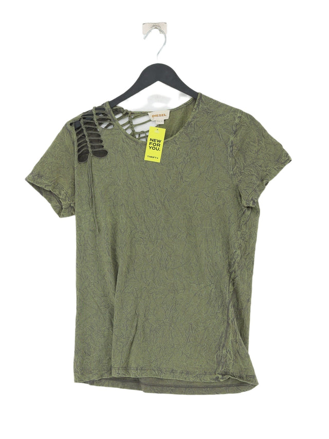 Diesel Women's T-Shirt S Green 100% Other