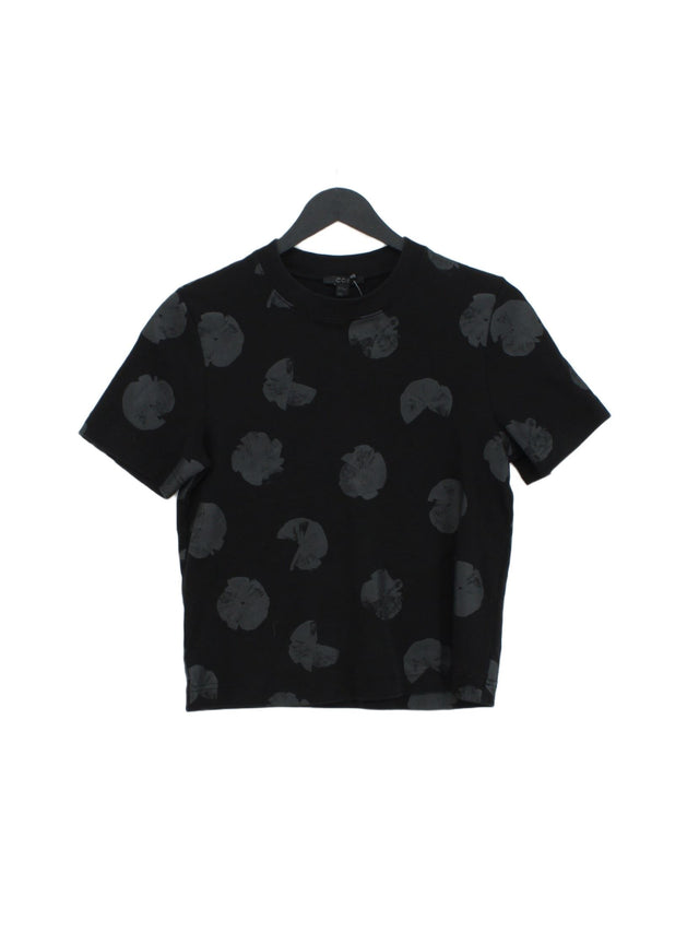 COS Women's T-Shirt XS Black 100% Cotton