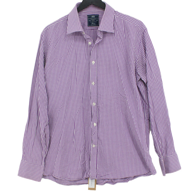 Hawes & Curtis Men's T-Shirt Collar: 16.5 in Purple 100% Cotton