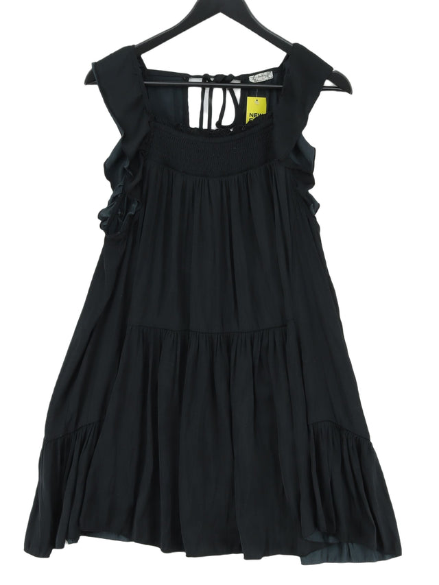 Free People Women's Midi Dress M Black 100% Polyester