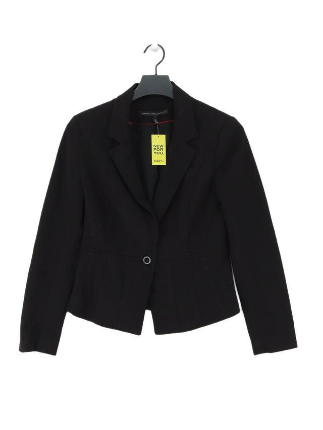 White House Black Market Women's Blazer UK 6 Black Polyester with Rayon, Spandex