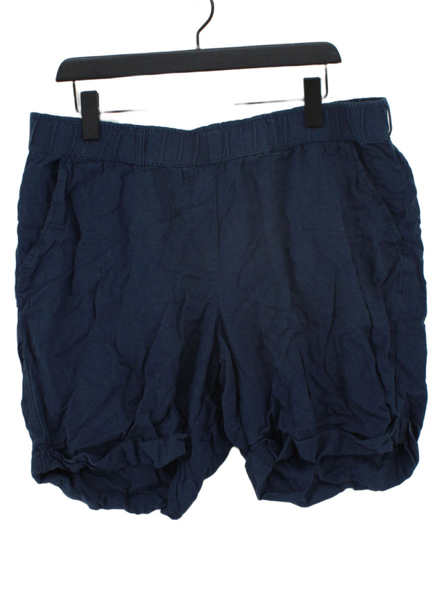 Evans Women's Shorts W 38 in Blue Linen with Viscose
