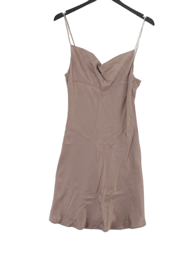 Zara Women's Mini Dress UK 6 Brown 100% Viscose