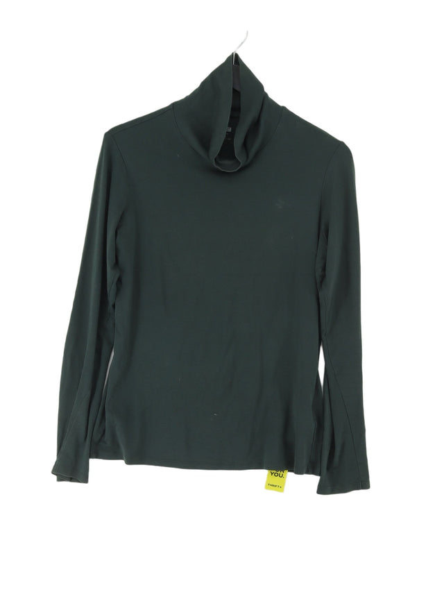 Uniqlo Women's Top M Green Cotton with Elastane