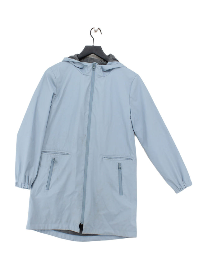 Zara Basic Women's Coat XS Blue Cotton with Polyester