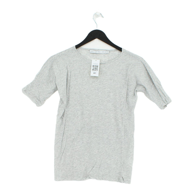 & Other Stories Women's T-Shirt UK 6 Grey 100% Cotton