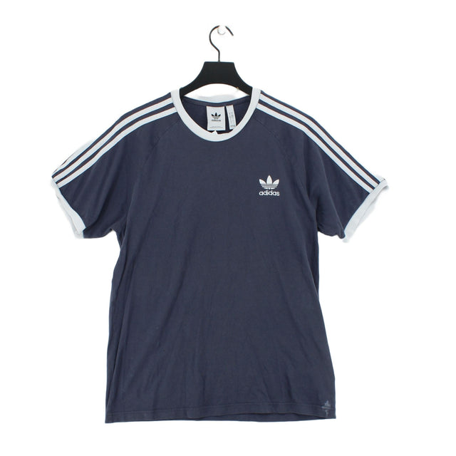 Adidas Men's T-Shirt L Blue 100% Cotton