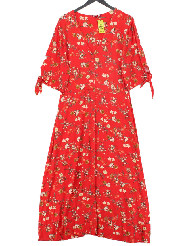 Joe Browns Women's Maxi Dress UK 16 Red Viscose with Elastane