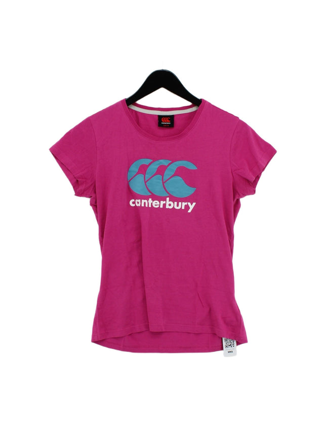 Canterbury Women's T-Shirt UK 10 Pink 100% Cotton