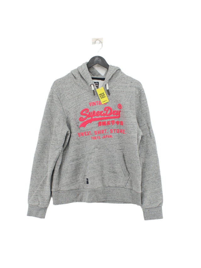 Superdry Women's Hoodie UK 14 Grey Cotton with Polyester