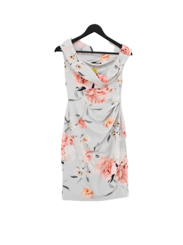Quiz Women's Midi Dress UK 10 Multi Polyester with Elastane