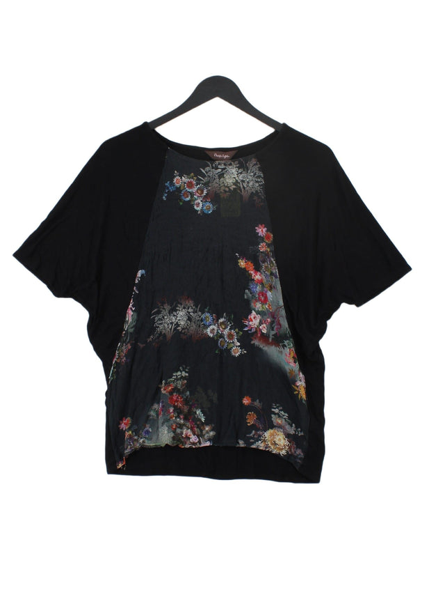 Phase Eight Women's T-Shirt UK 10 Black Silk with Elastane, Viscose