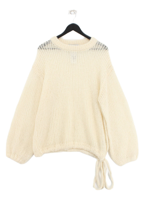 Zara Women's Jumper M Cream Wool with Acrylic, Other, Polyamide