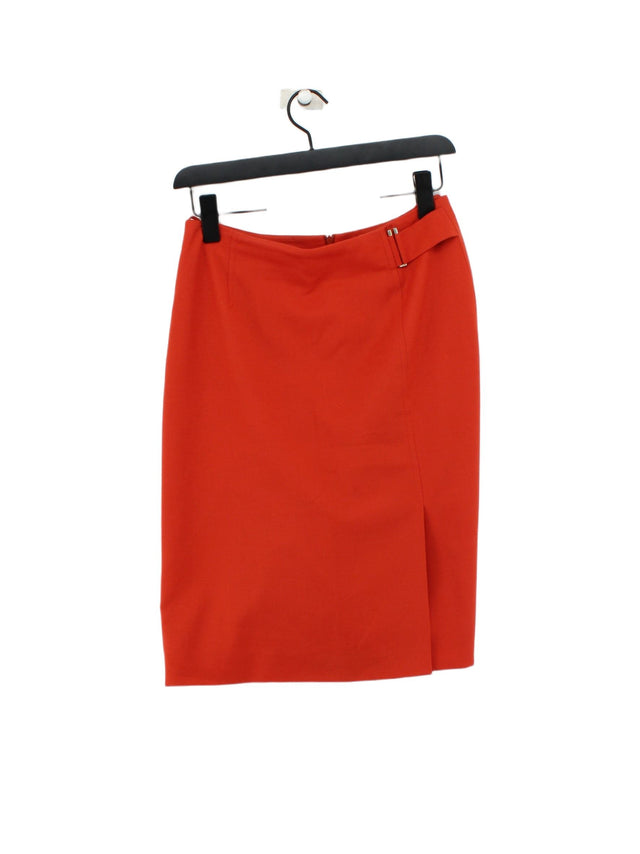 Boss Women's Midi Skirt UK 8 Orange Wool with Elastane