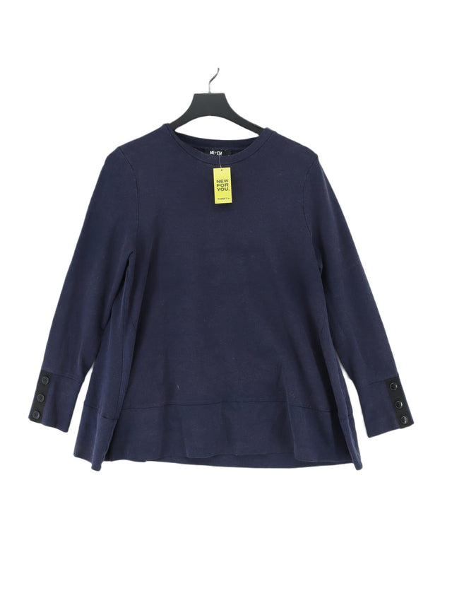 ME+EM Women's Jumper UK 14 Blue Cotton with Elastane, Lyocell Modal, Polyamide