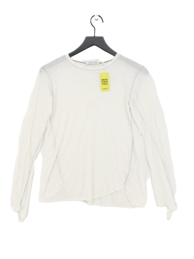 Helmut Lang Women's Top S White Cotton with Cashmere