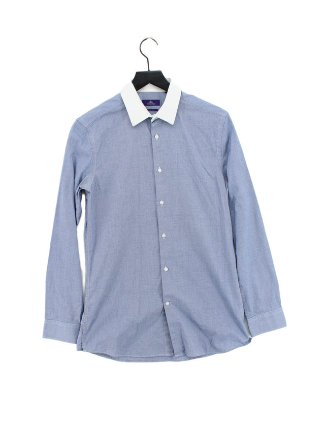 Next Men's Shirt Chest: 36 in Blue Polyester with Cotton