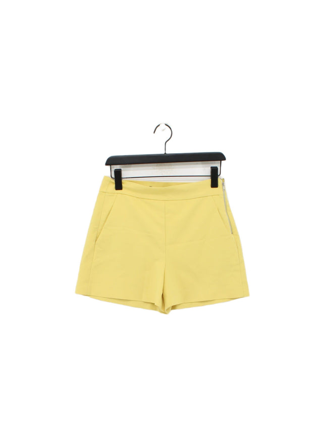 Zara Women's Shorts M Yellow Cotton with Elastane, Polyester