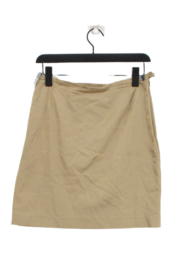 French Connection Women's Midi Skirt UK 12 Tan Viscose with Nylon