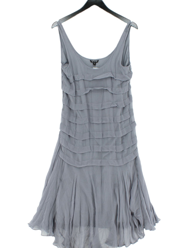 Topshop Women's Midi Dress UK 10 Grey Other with Polyester