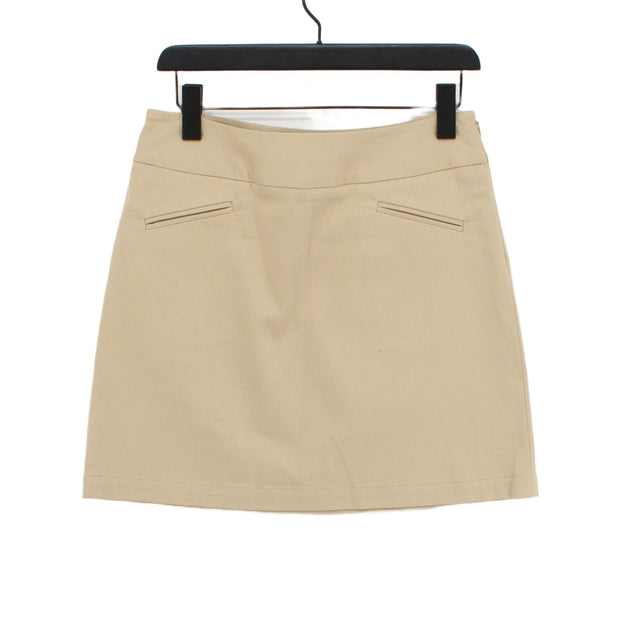 Gap Women's Midi Skirt UK 8 Cream Cotton with Spandex