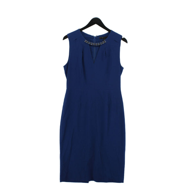 BCBGMAXAZRIA Women's Midi Dress UK 10 Blue 100% Other