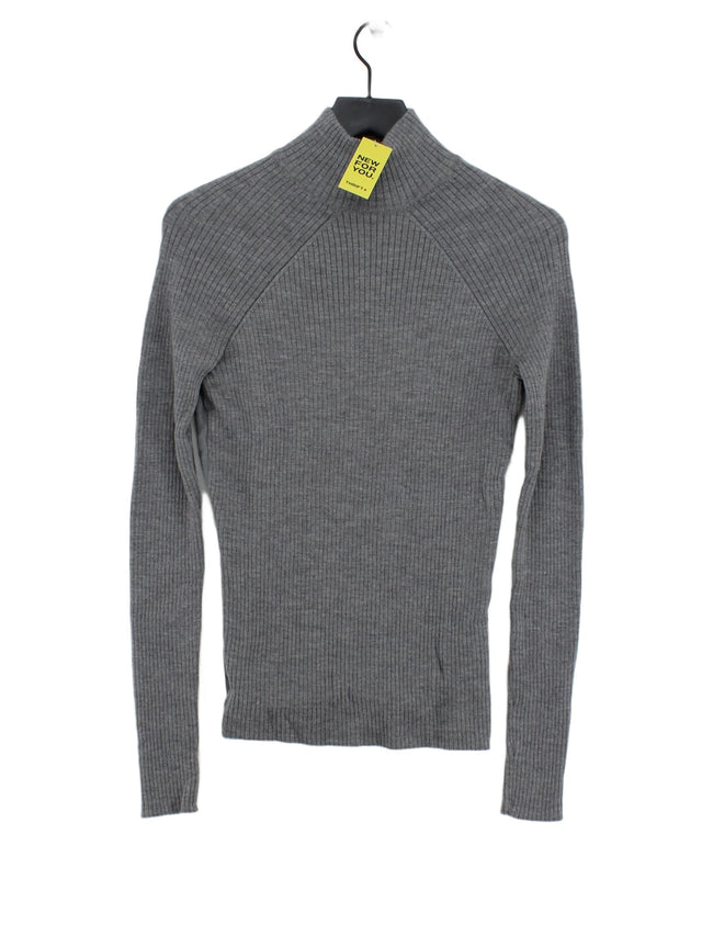 Sportmax Women's Jumper L Grey Wool with Elastane, Silk