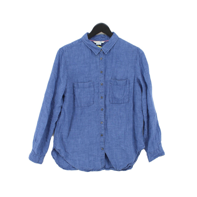 Boden Women's Shirt UK 10 Blue 100% Linen