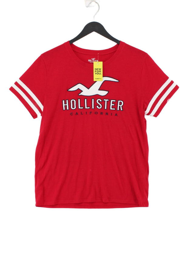 Hollister Men's T-Shirt L Red Cotton with Polyester