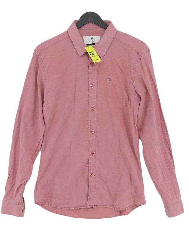 Father Sons Men's Shirt M Pink Lyocell Modal with Cotton, Elastane