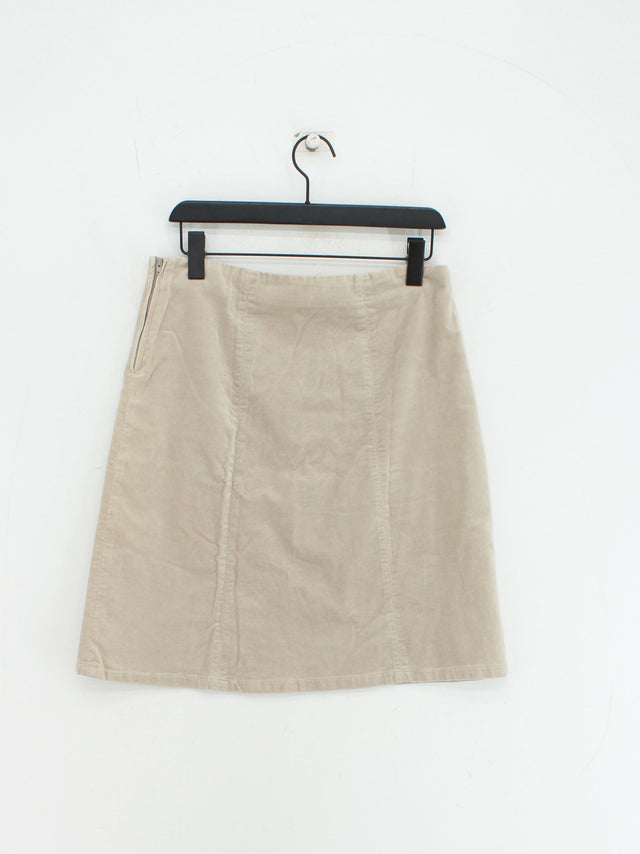 Fransa Women's Midi Skirt Uk 12 Tan Cotton with Spandex