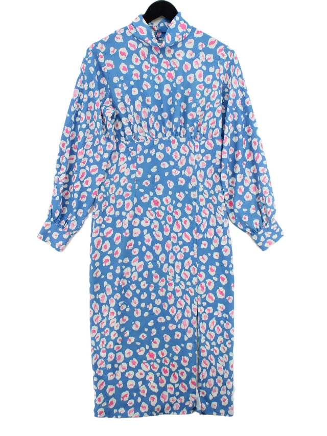 Never Fully Dressed Women's Midi Dress UK 8 Blue 100% Cotton