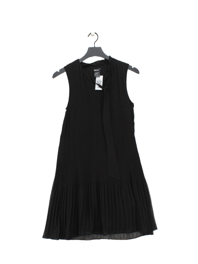 DKNY Women's Midi Dress UK 8 Black 100% Polyester