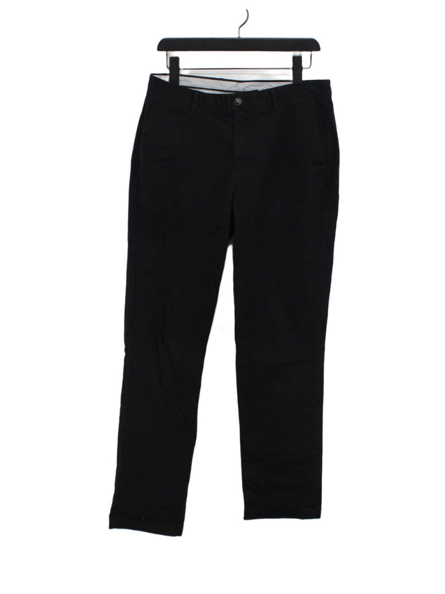 Linea Men's Suit Trousers W 32 in Black Cotton with Elastane