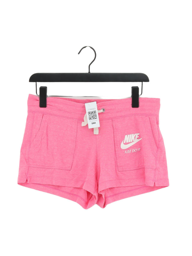 Nike Women's Shorts M Pink Cotton with Polyester