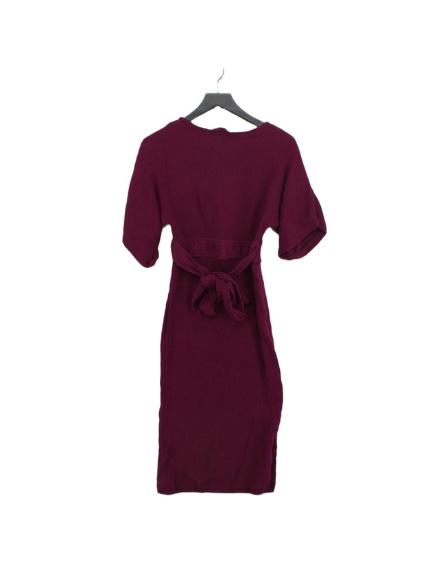 Closet Women's Midi Dress UK 12 Purple Cotton with Viscose