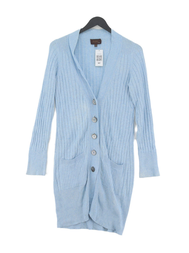 Pure Women's Cardigan UK 10 Blue Cashmere with Cotton