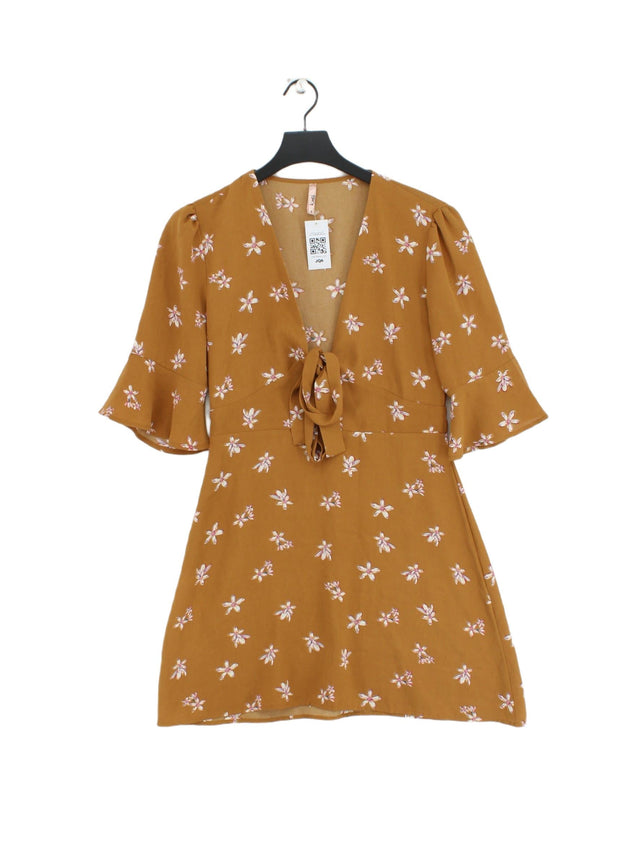 K.Zell Women's Mini Dress S Brown 100% Polyester