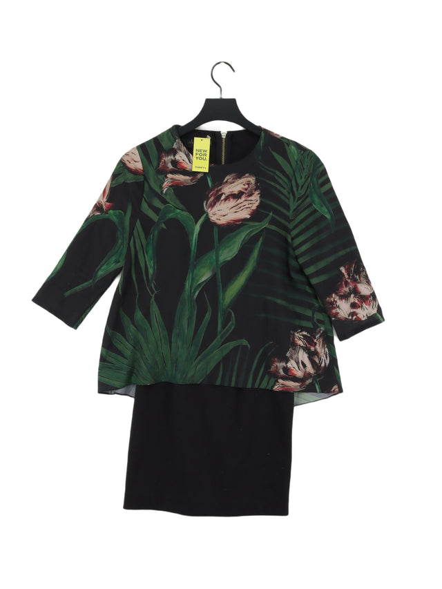 Ted Baker Women's Midi Dress UK 8 Black Polyester with Elastane