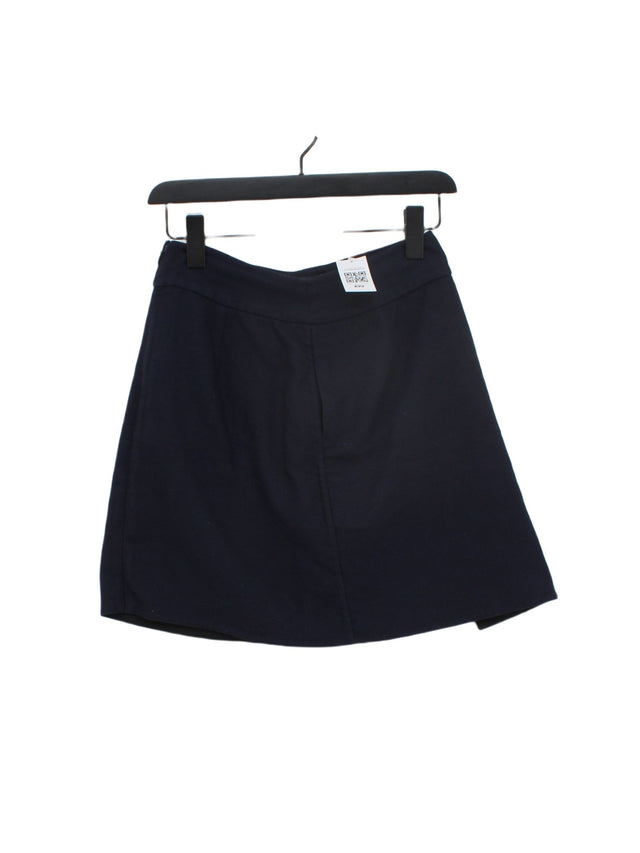 Uniqlo Women's Mini Skirt W 26 in Blue Polyester with Elastane, Viscose