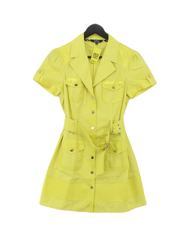 Star By Julien Macdonald Women's Midi Dress UK 10 Yellow Cotton with Elastane
