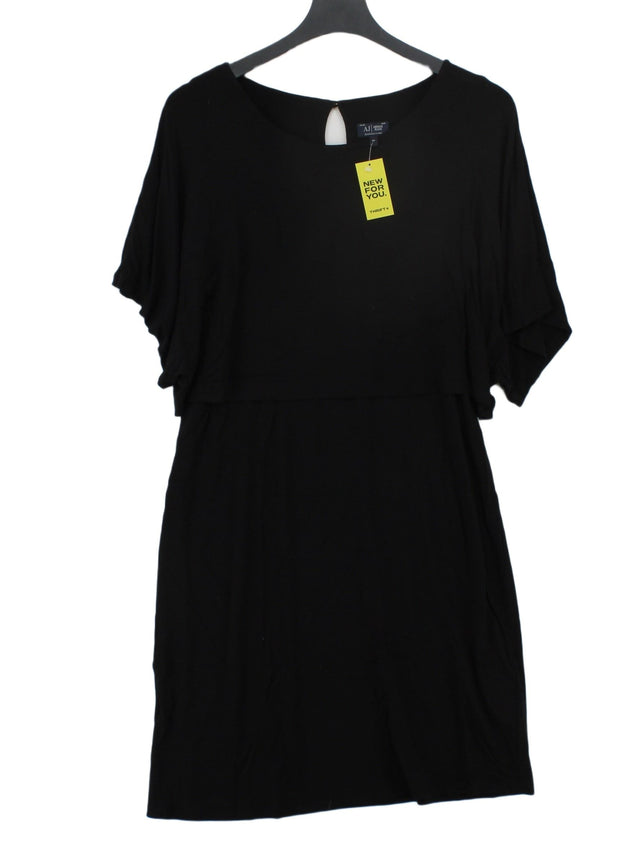 Armani Jeans Women's Midi Dress UK 16 Black Viscose with Elastane