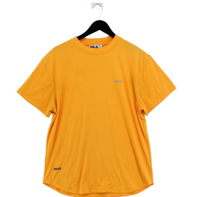 Fila Men's T-Shirt L Yellow 100% Polyester